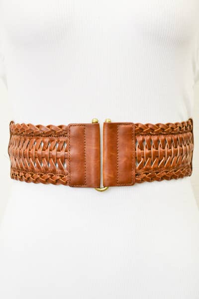Vegan Leather Braided Waist Belt