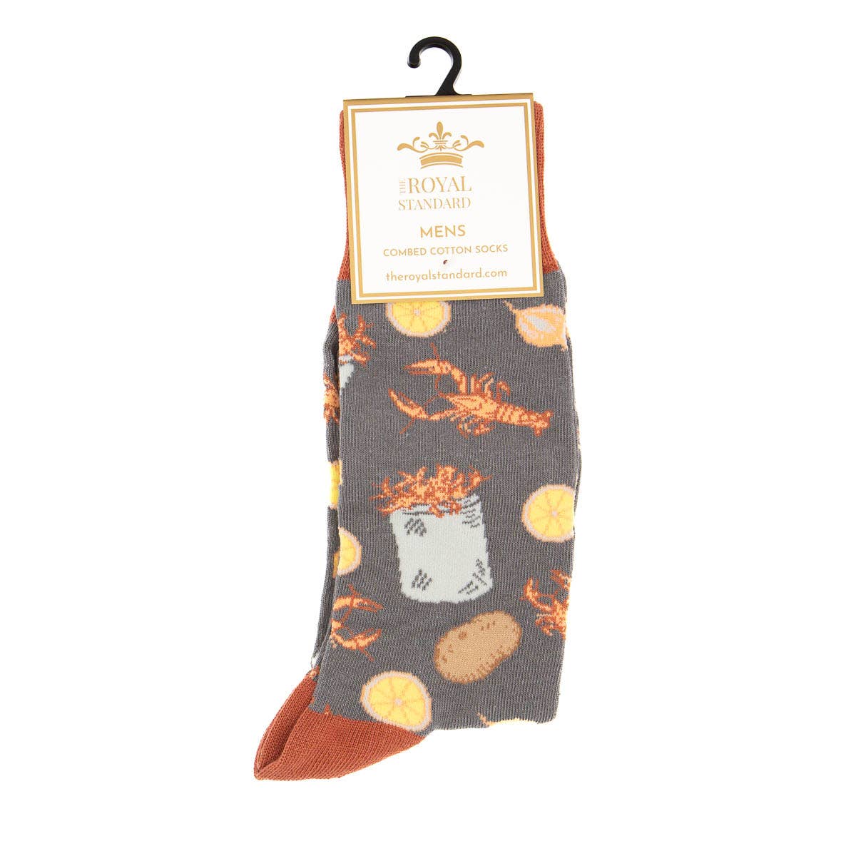 Men's Crawfish Boil Socks   Gray/Red/Yellow  One Size