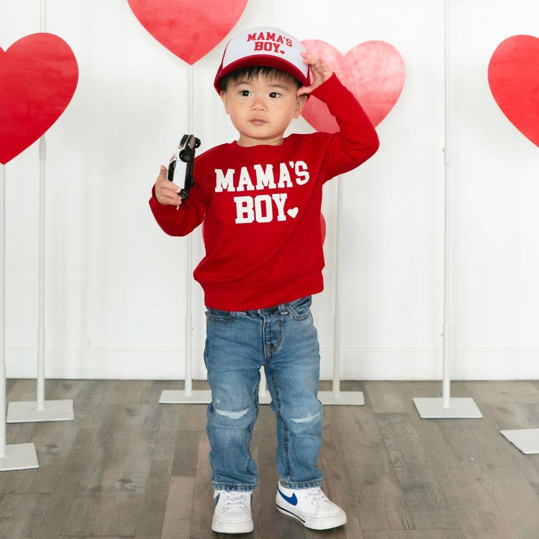 Mama's Boy Valentine's Day Kids Trucker Hat