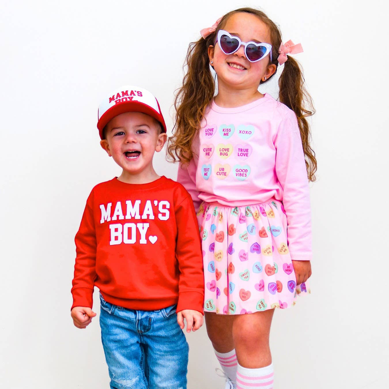 Mama's Boy Valentine's Day Kids Trucker Hat