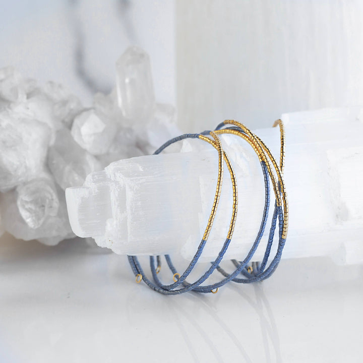 Cornflower Beaded Bangle