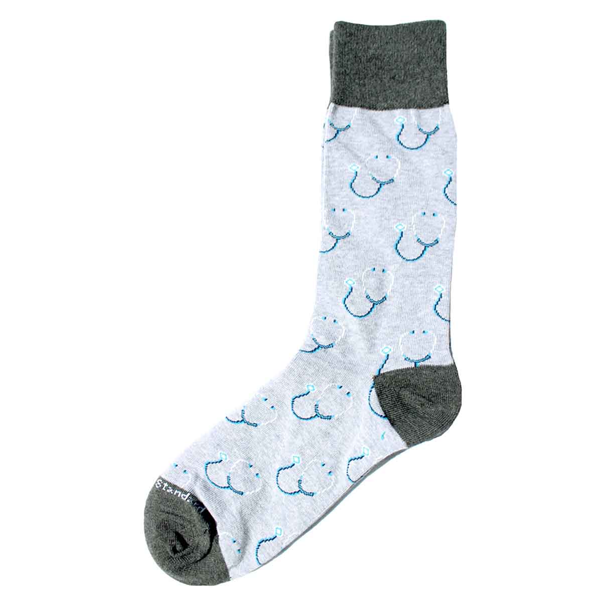 Men's Medical Socks   Gray/Blue   One Size