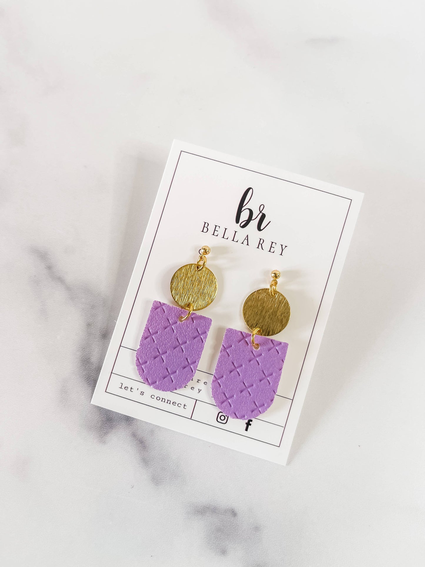 The Hadley mini leather earrings {purple }