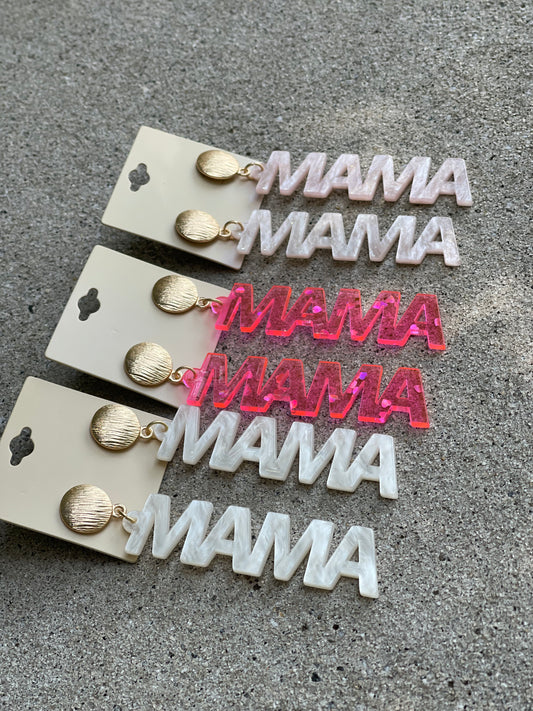 Acrylic Mama Earrings