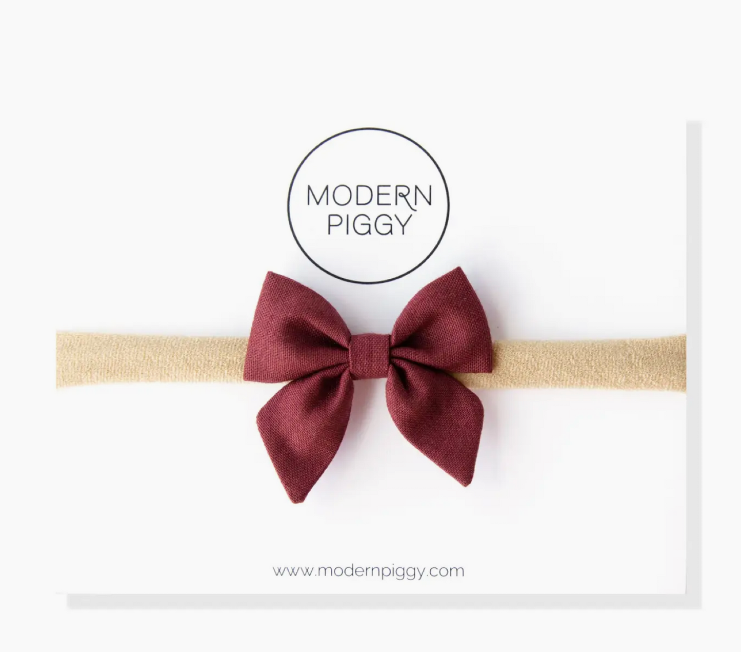 Mini Piggy Bow: Nylon Headband