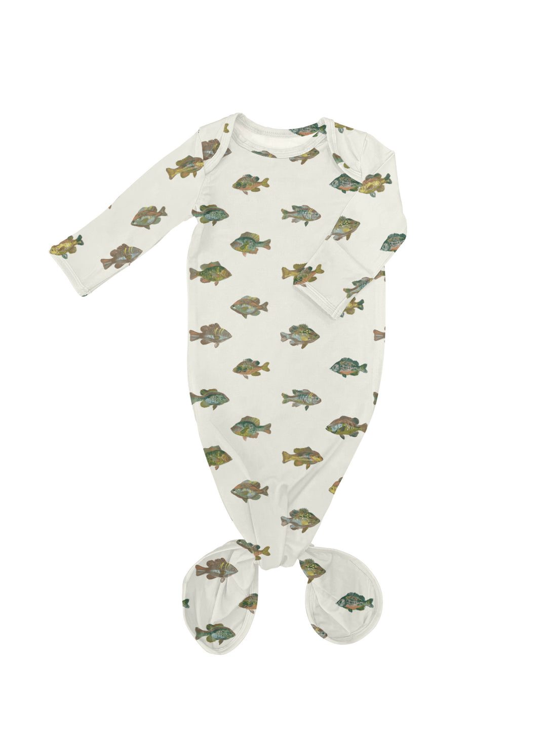 Lake Fish Knotted Gown: 0-3 MONTHS