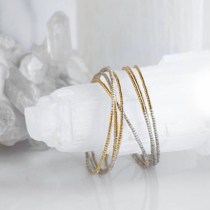 Smoky Quartz Beaded Bangle