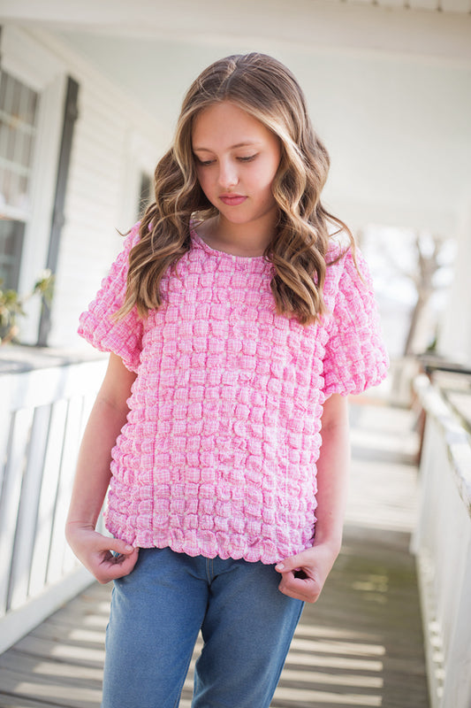 Hayden Girls Pink Puff Shirt
