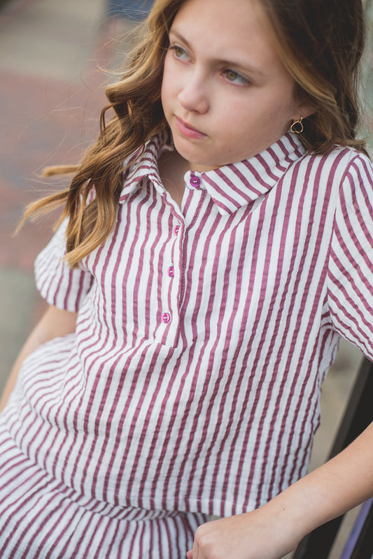 Hayden Girls Striped Shirt