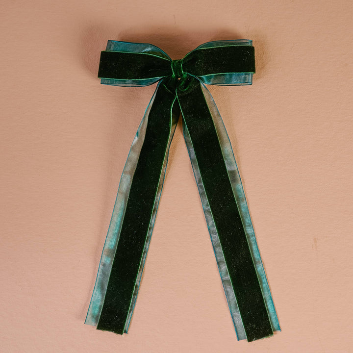 Green Velvet Bow