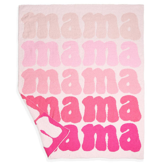 Mama Colorful Typography Soft Cozy Throw