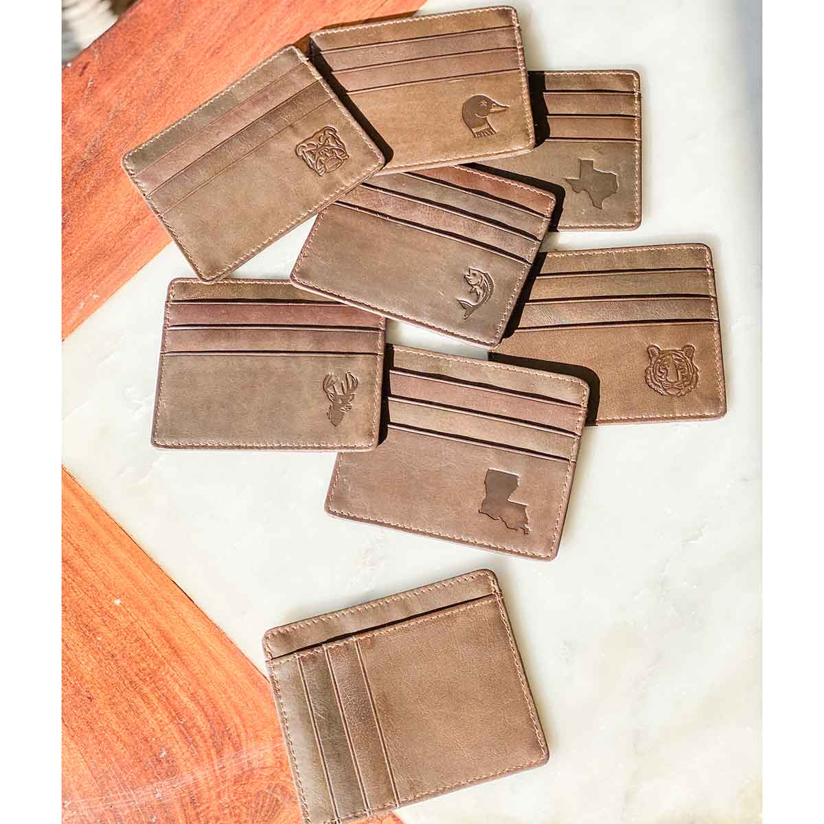 Fish Leather Embossed Slim Wallet