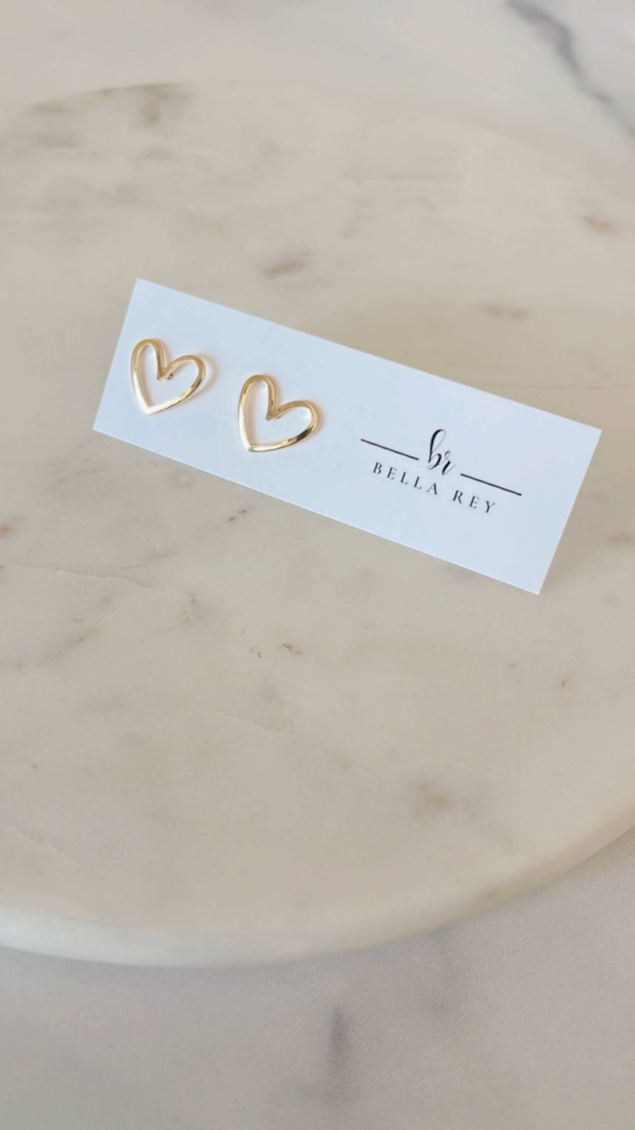The Morgan gold plated heart stud earrings