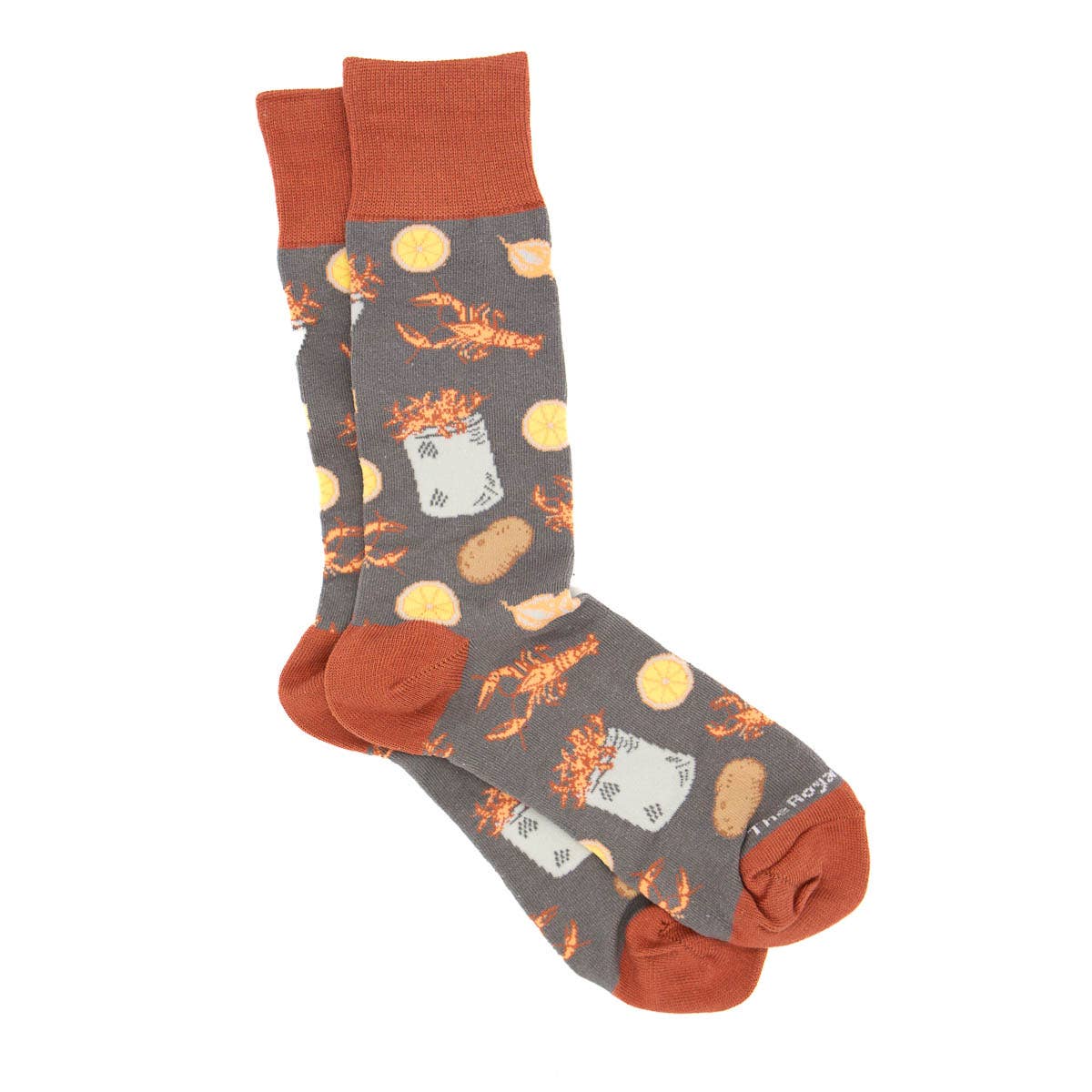 Men's Crawfish Boil Socks   Gray/Red/Yellow  One Size