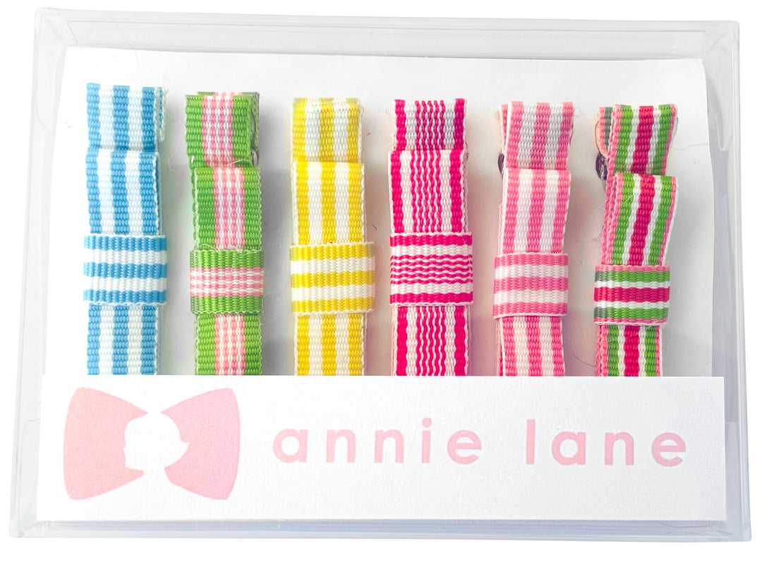 Box of 6 hair bows - assorted