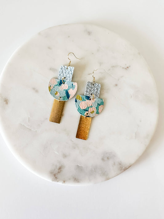 The Cassidy leather earring (floral )