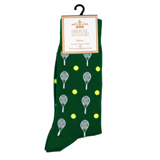 Men's Tennis Socks Green/White   One Size