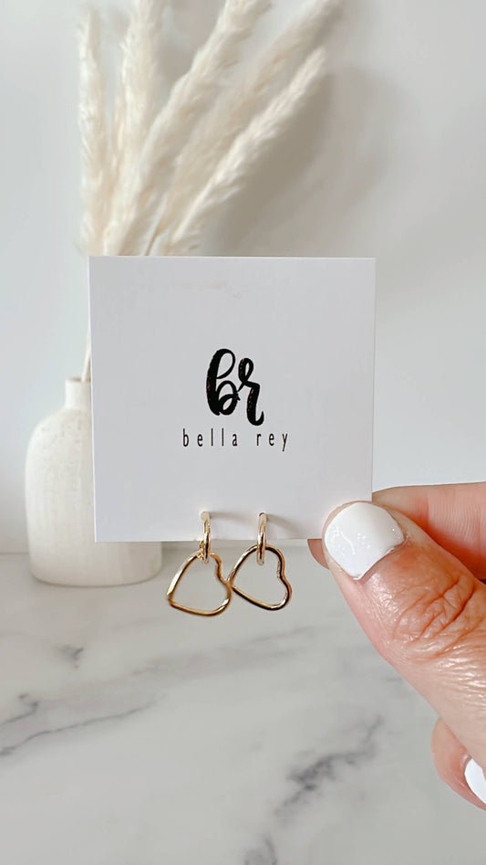 The Embree heart gold plated stud earrings