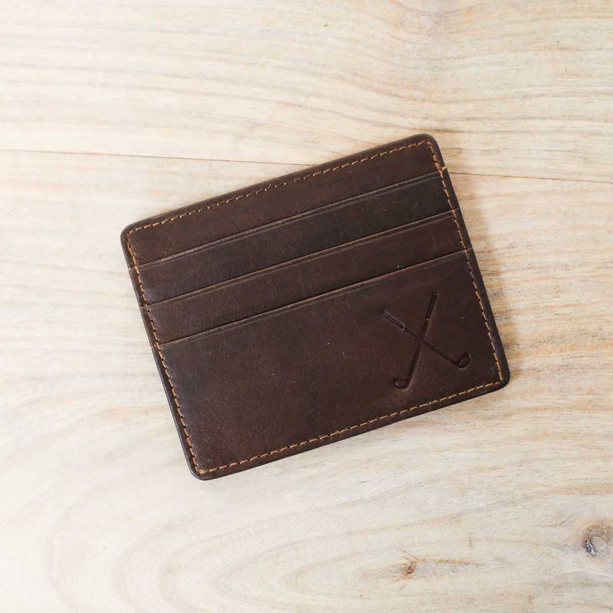 Golf Leather Embossed Slim Wallet