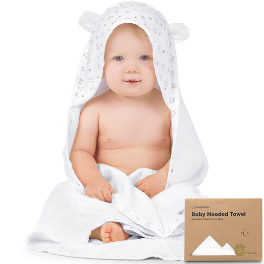 KeaBabies Luxe Organic Bamboo Baby Hooded Towel