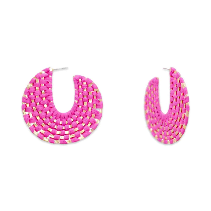Raffia Wrapped Hoop Earrings