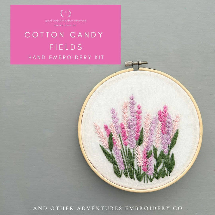 Hand Embroidery KIT - Cotton Candy Fields