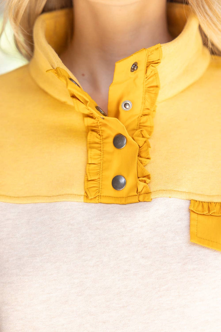 Mustard Snap Sweatshirt