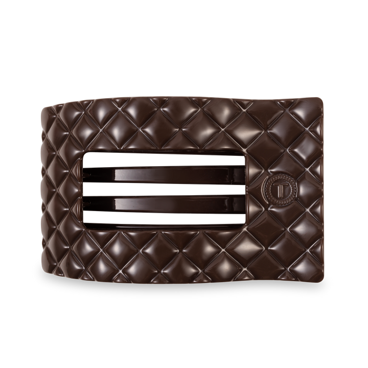 Flat Rectangle Hair Clip | Large | Truly Taupe Quilted