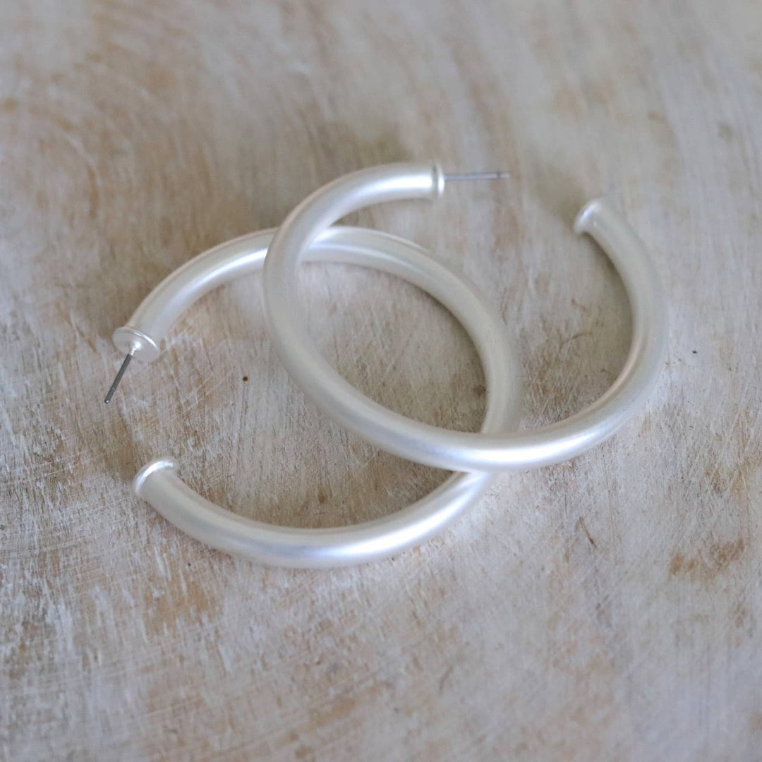 Large Silver Everyday Hoops