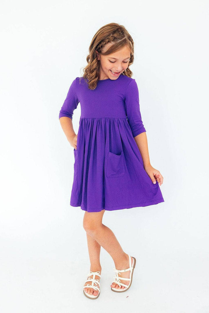 3/4 Sleeve Pocket Twirl Dress