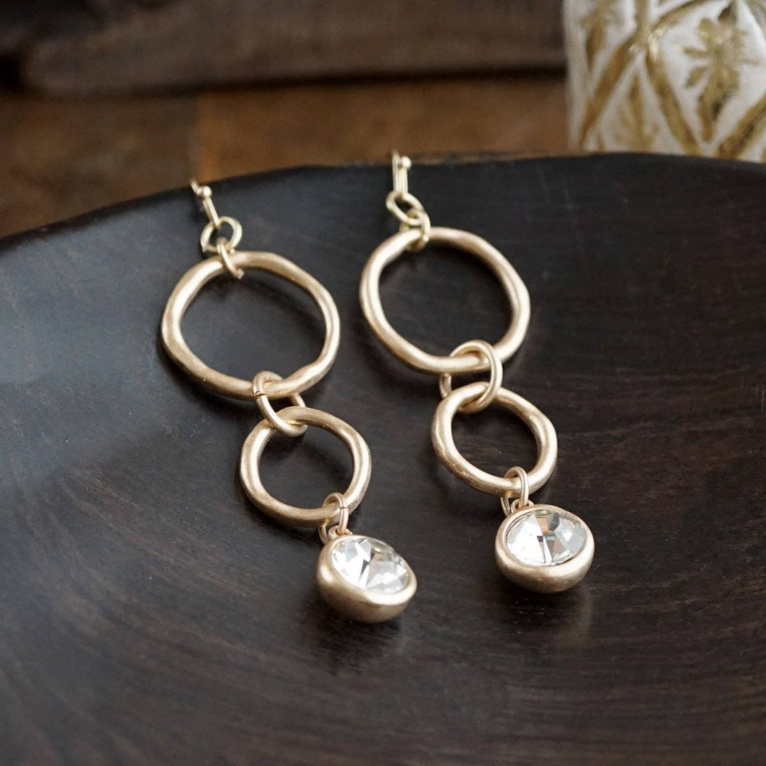 Crystal Drop Link Earrings