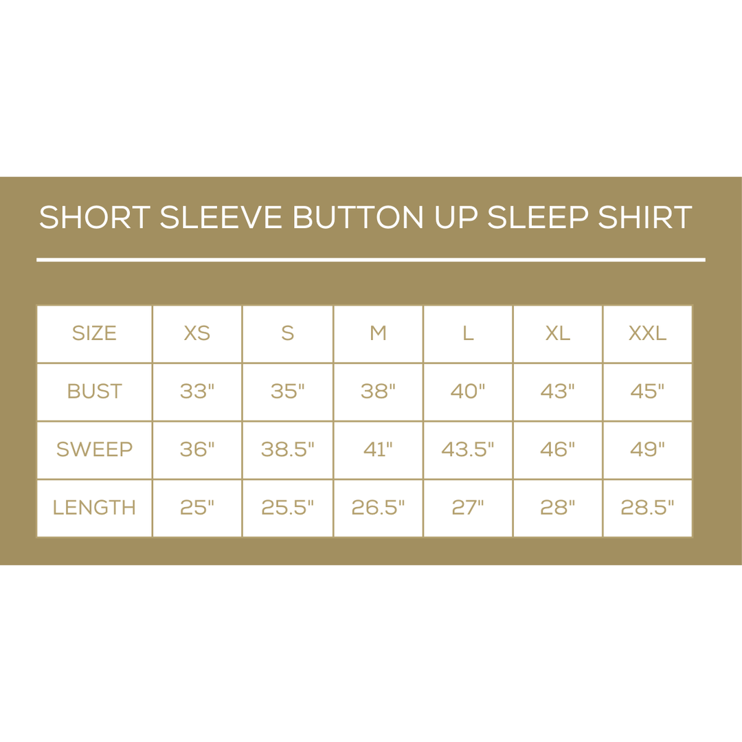 Bunny Love Short Sleeve Button Up Sleep Shirt