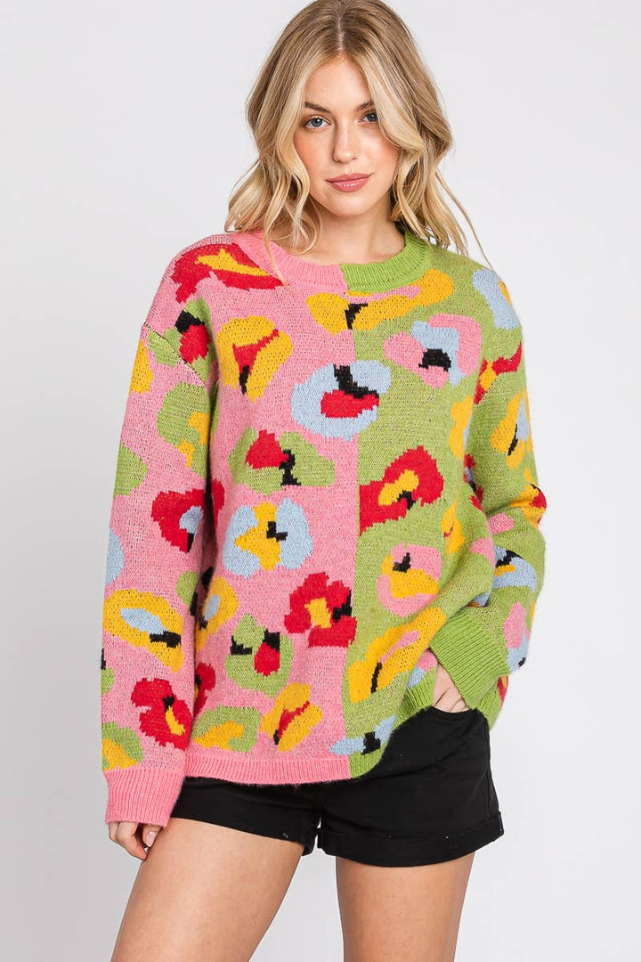 Retro Flower Sweater