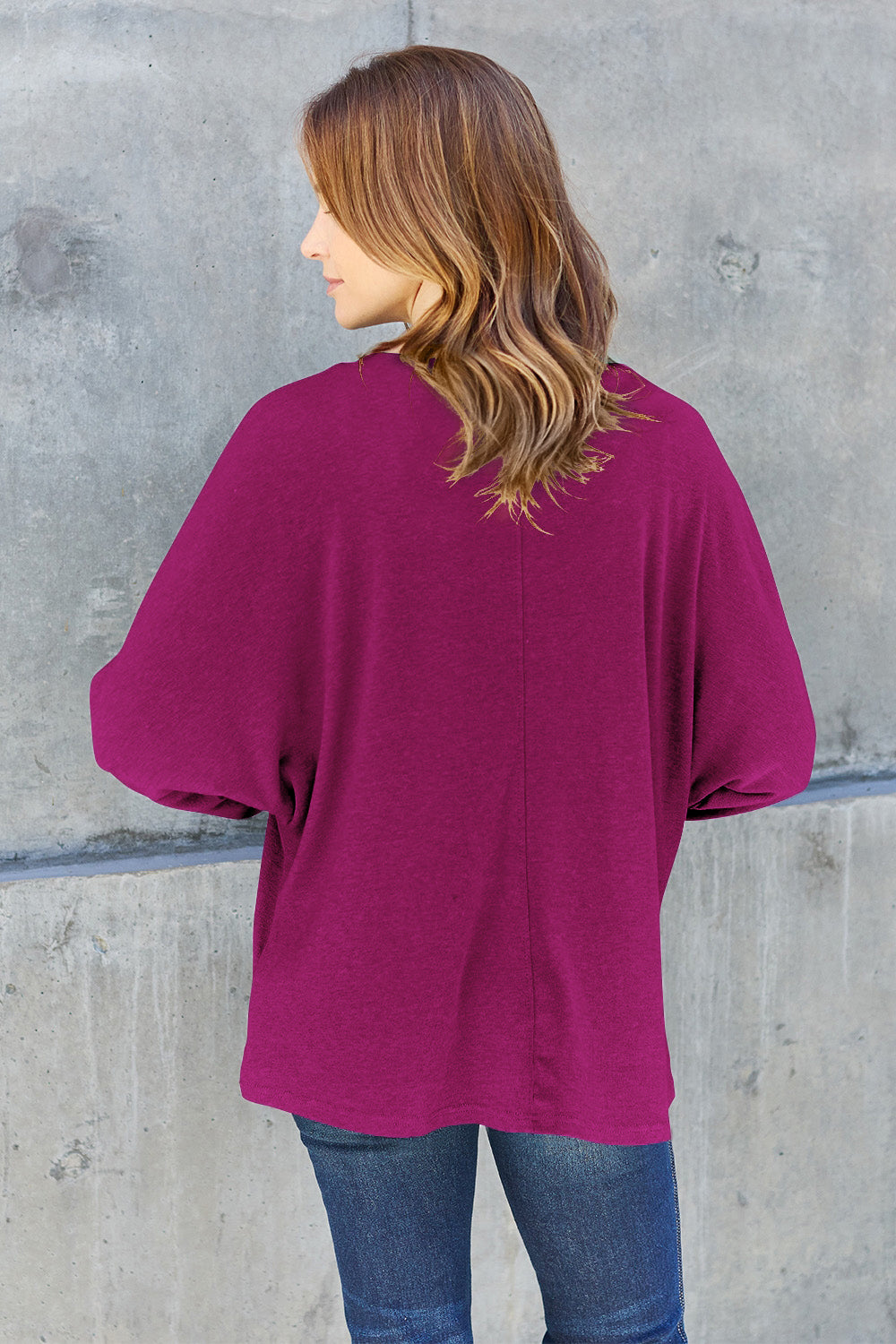 Double Take Full Size Round Neck Long Sleeve T-Shirt (Online Only)