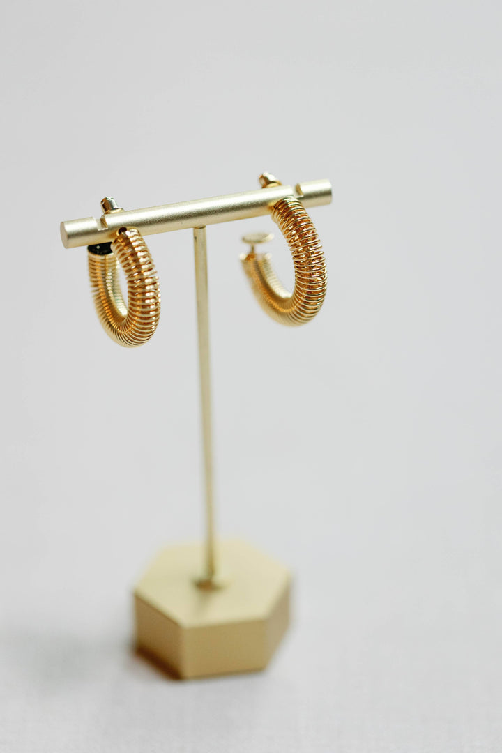 Gold Coil Hoop Earrings