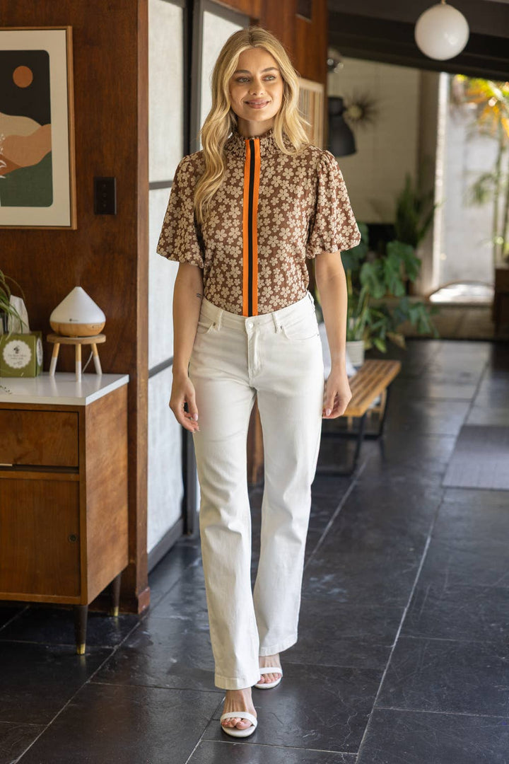 Floral Top w/ Stripe