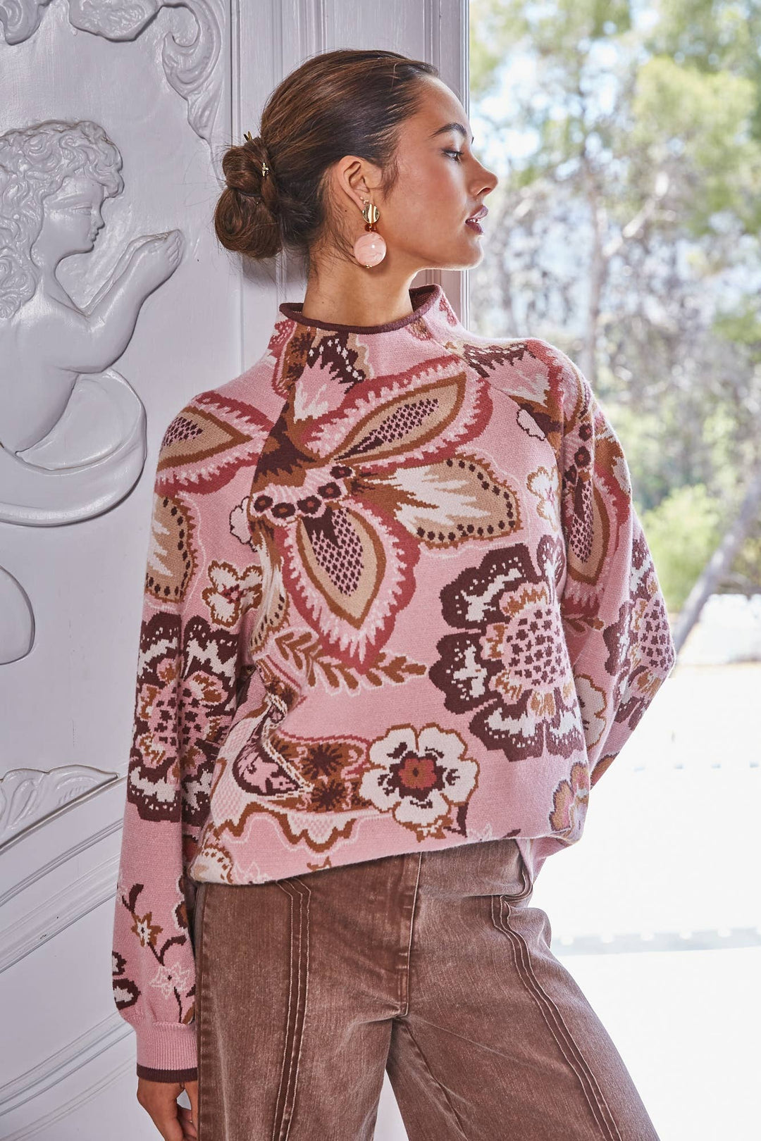 BOLD FLORAL & PAISLEY SWEATER