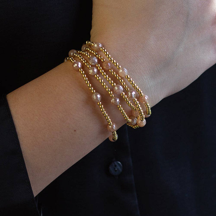 Sunstone Gold Beaded Bracelet