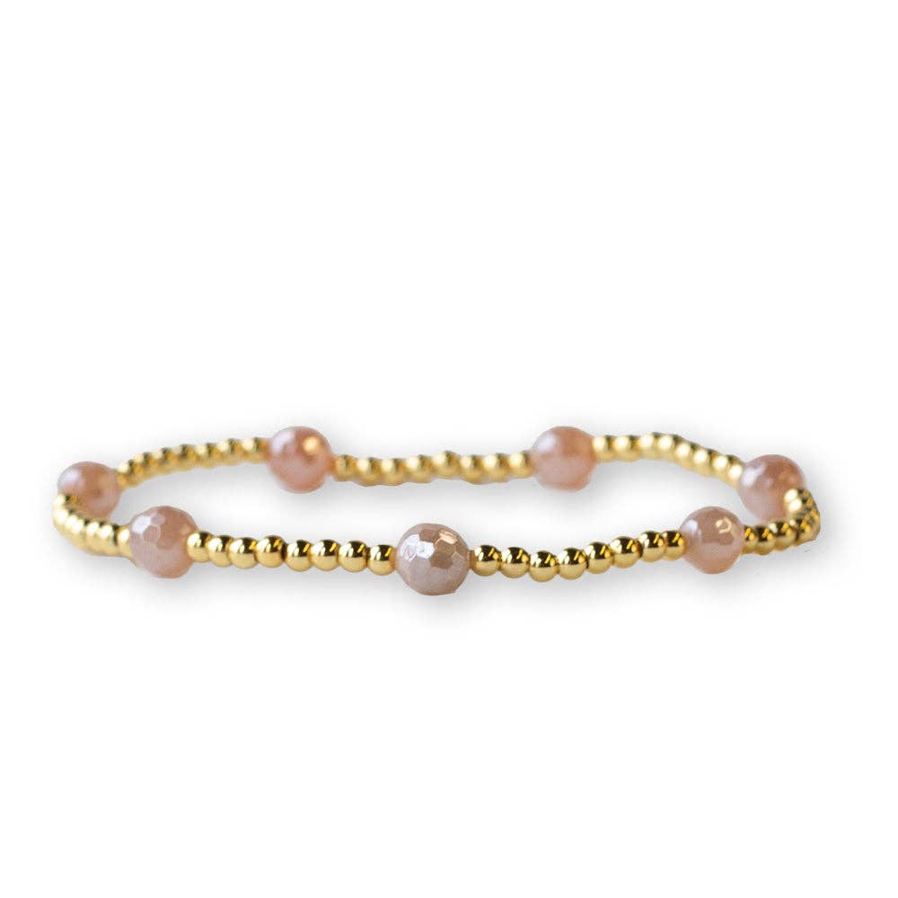 Sunstone Gold Beaded Bracelet