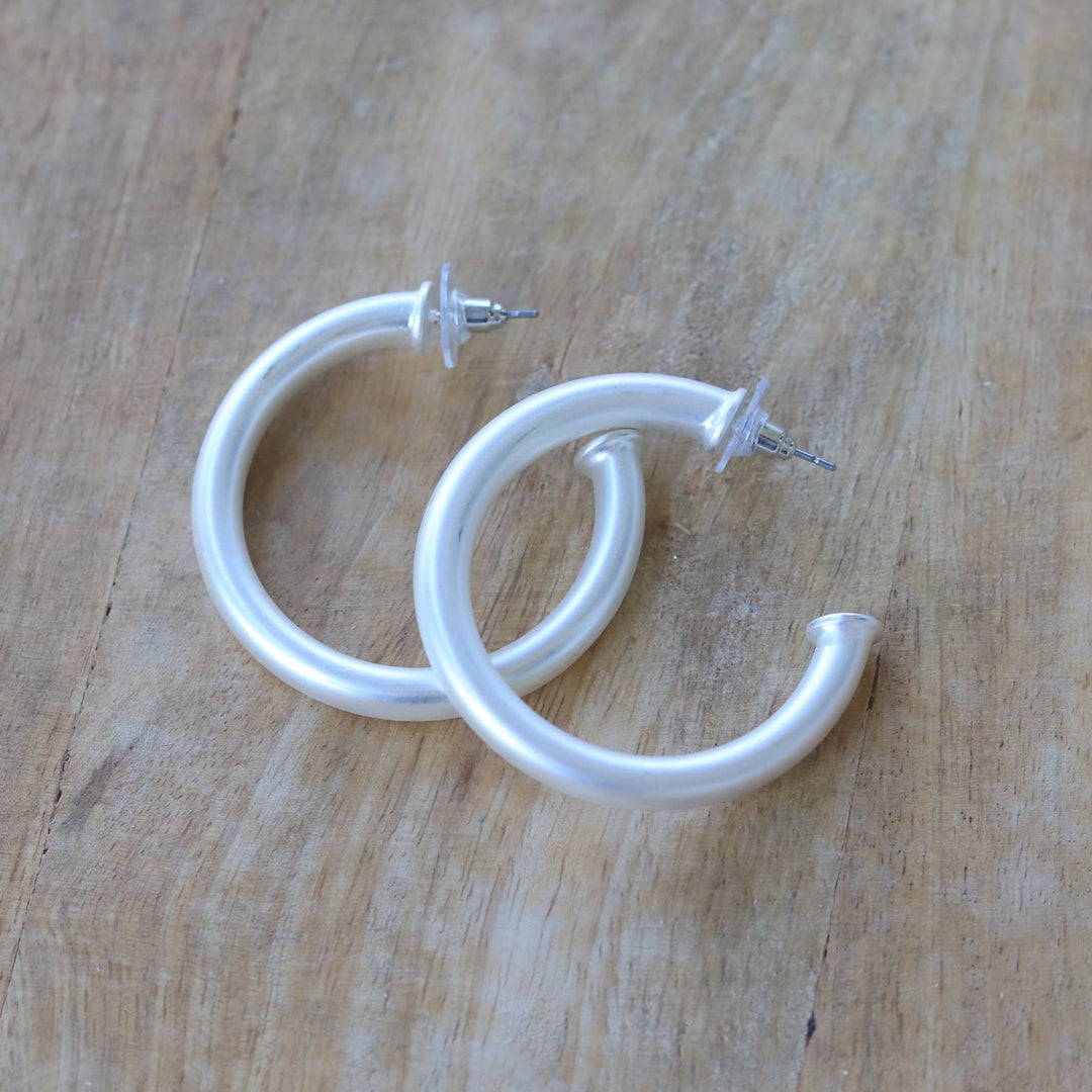 Classic Silver Hoops