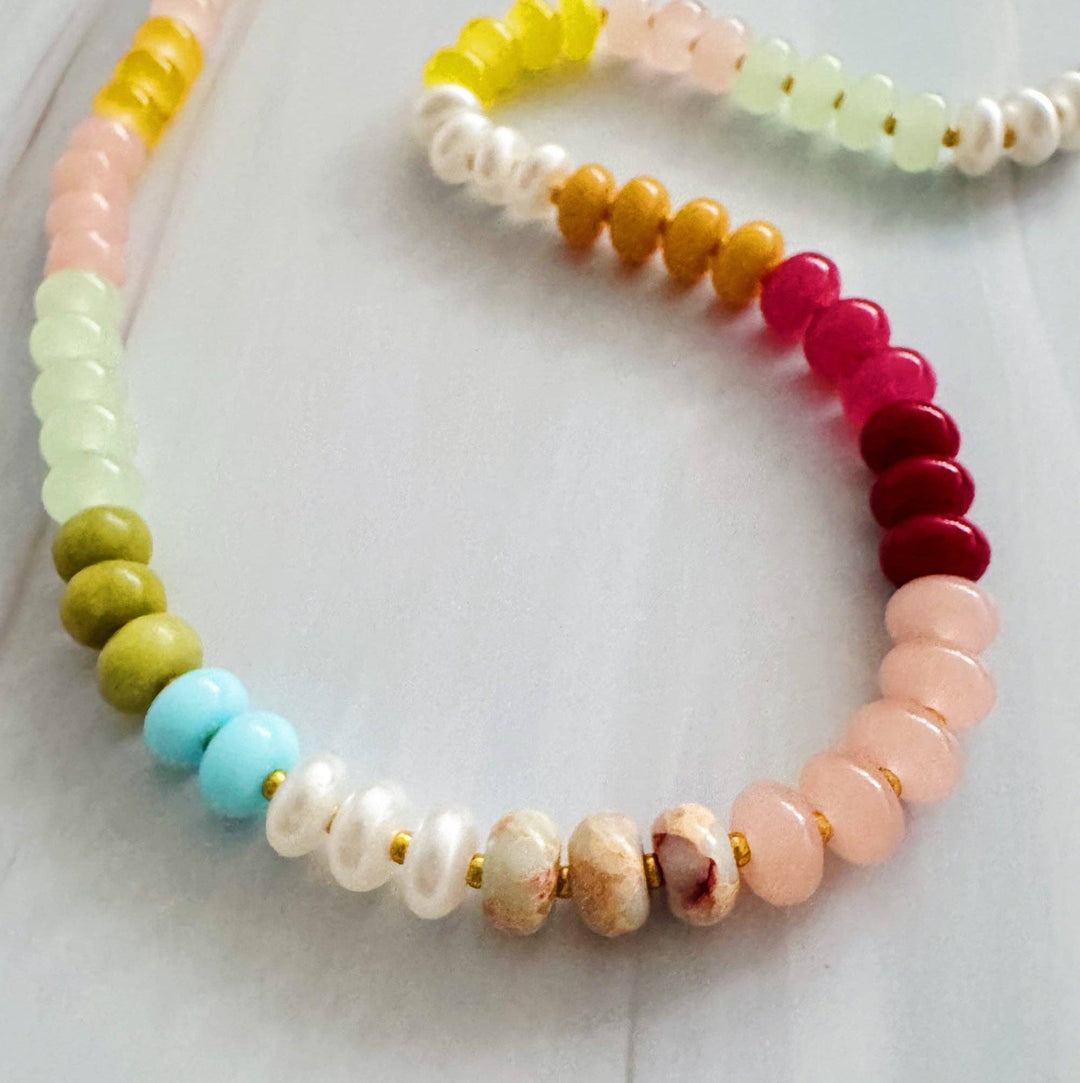 Beaded Necklace – Natural Stone Beads Mix