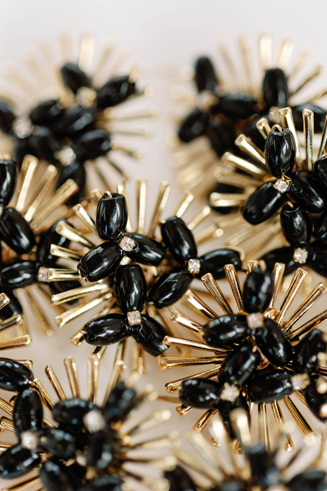 Black Sunburst Earrings