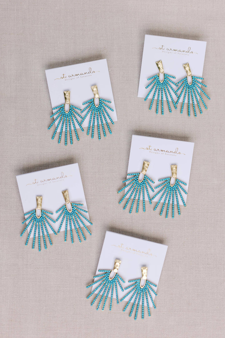 Turquoise Sunburst Earrings