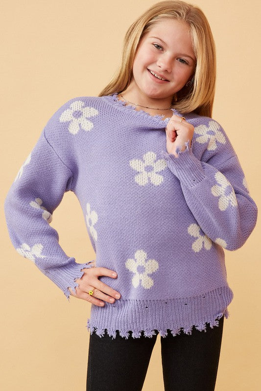 Lavender Floral Sweater