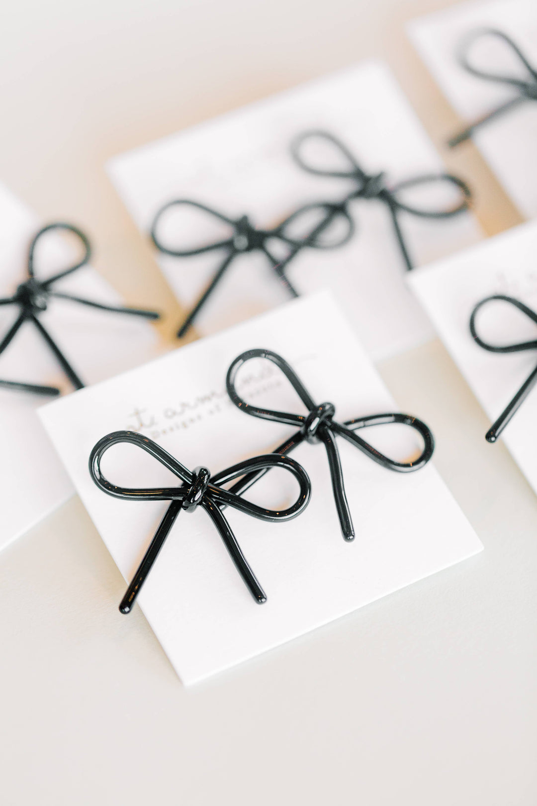 Black Bow Earrings