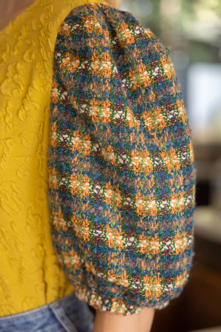 Tweed Sleeve Top
