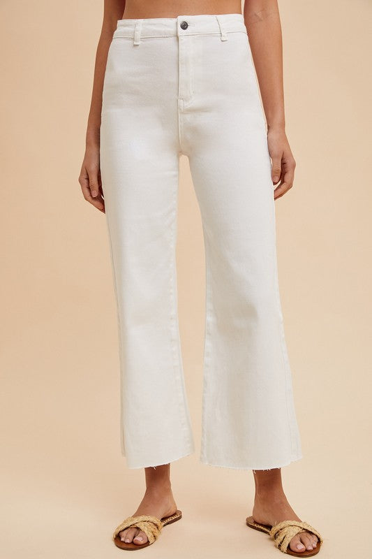 High Rise Cropped Denim Pants