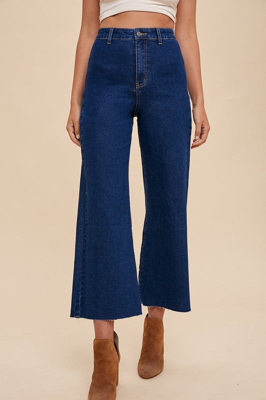 High Rise Cropped Denim Pants