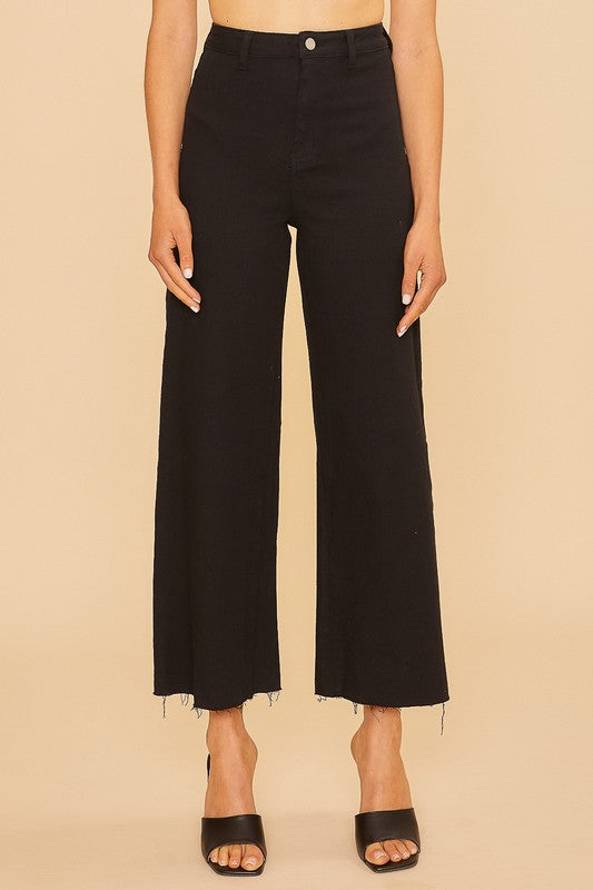 High Rise Cropped Denim Pants