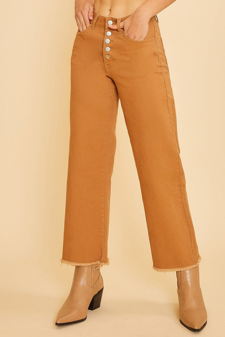 Caramel Button Front Pants